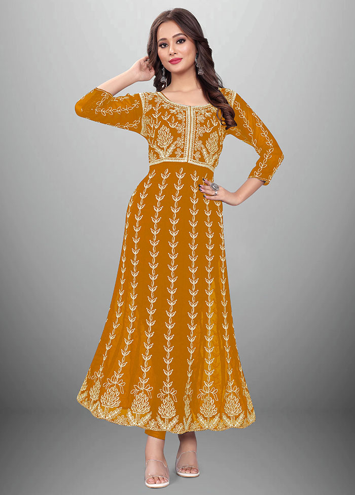 Mustard Readymade Georgette Kurti