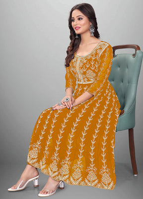 Mustard Readymade Georgette Kurti