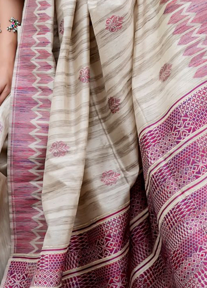 Wine Spun Silk Saree With Blouse Piece - Indian Silk House Agencies