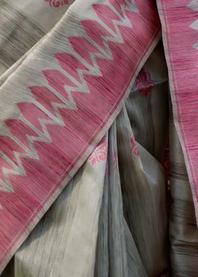 Pink Spun Silk Saree With Blouse Piece - Indian Silk House Agencies