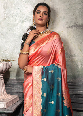 Pink Spun Silk Saree With Blouse Piece - Indian Silk House Agencies