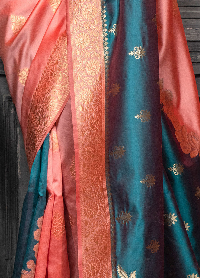 Pink Spun Silk Saree With Blouse Piece - Indian Silk House Agencies