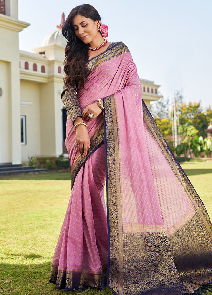 Pink Georgette Saree With Blouse Piece - Indian Silk House Agencies