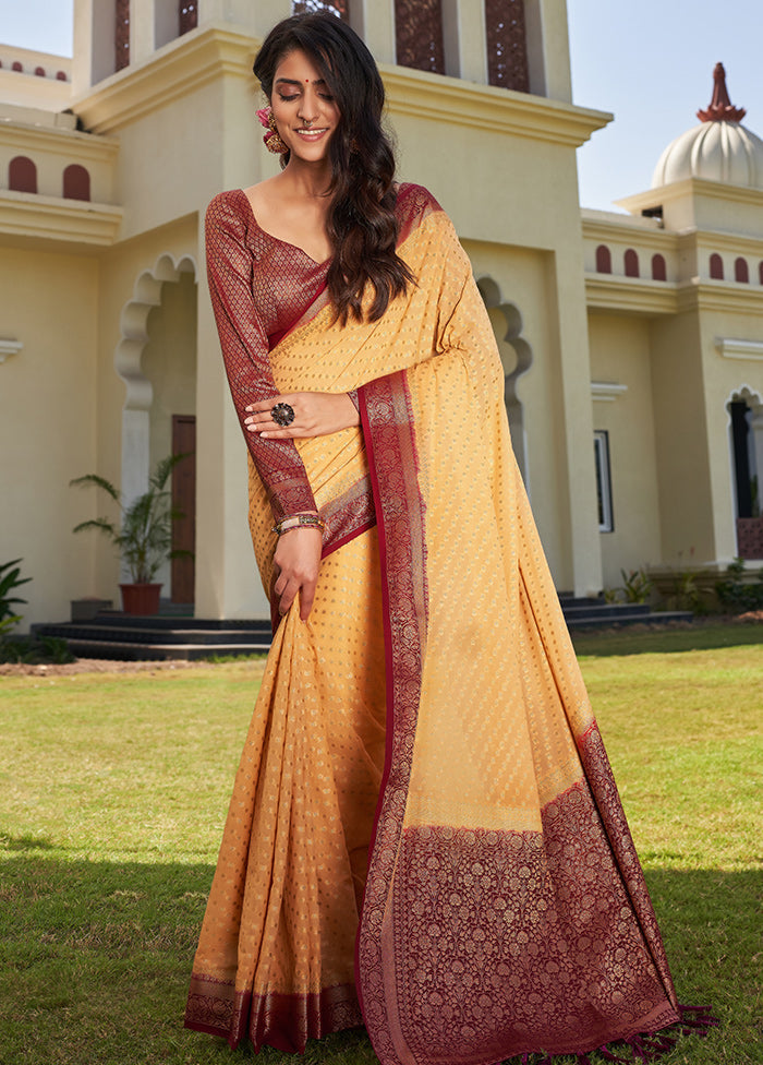 Beige Georgette Saree With Blouse Piece - Indian Silk House Agencies