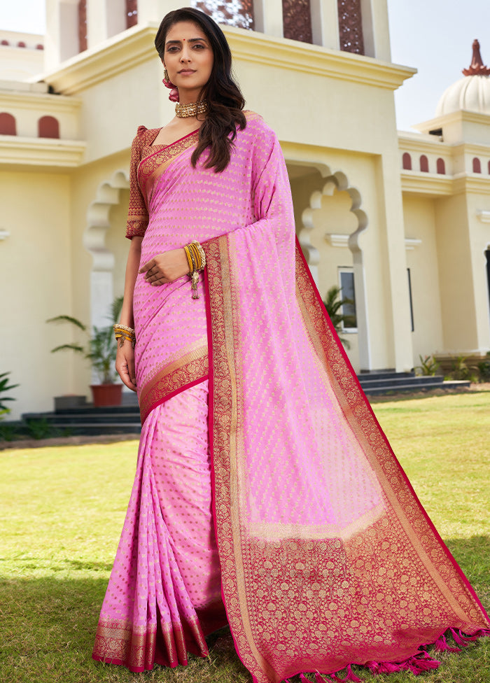 Light Pink Georgette Saree With Blouse Piece - Indian Silk House Agencies