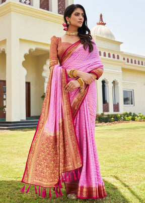 Light Pink Georgette Saree With Blouse Piece - Indian Silk House Agencies