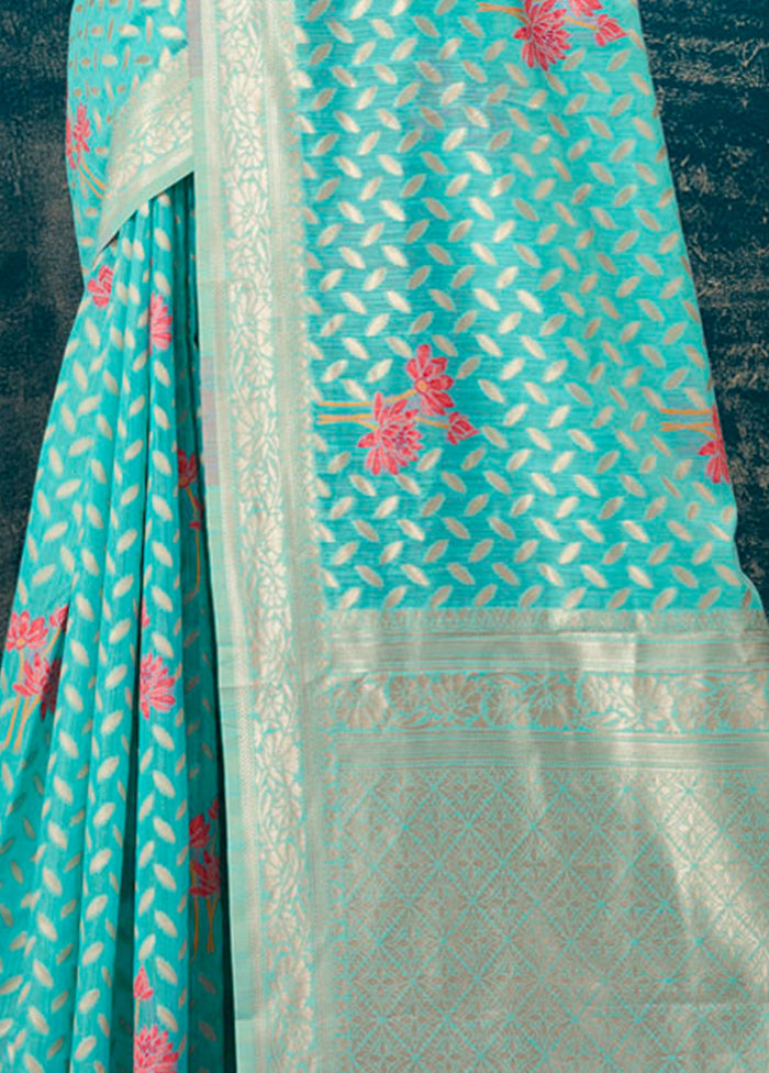 Blue Kota Cotton Saree With Blouse Piece - Indian Silk House Agencies