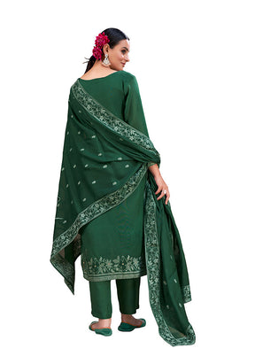 3 Pc Green Readymade Viscose Suit Set - Indian Silk House Agencies