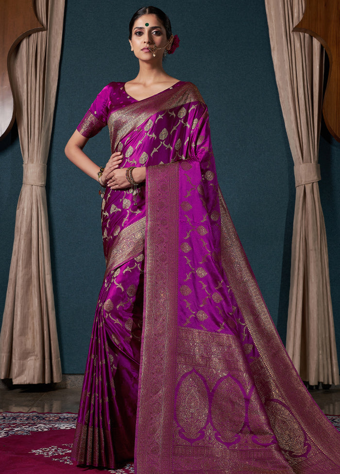 Wine Dupion Silk Saree With Blouse Piece - Indian Silk House Agencies