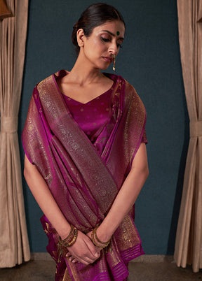 Wine Dupion Silk Saree With Blouse Piece - Indian Silk House Agencies