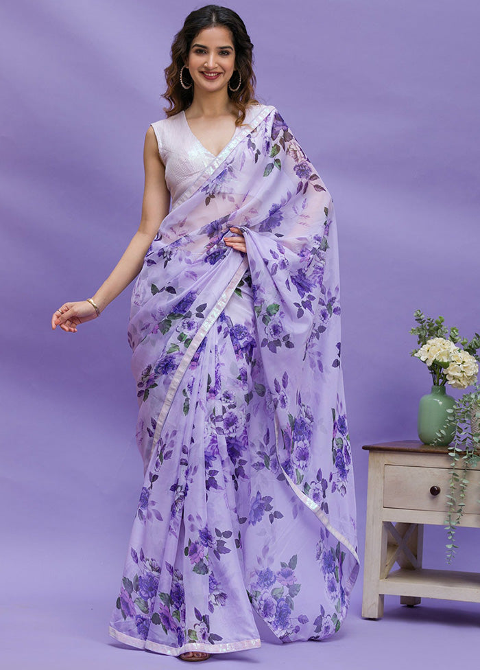 Purple Silk Saree With Blouse Piece - Indian Silk House Agencies