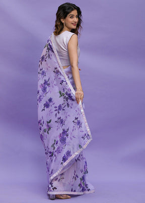 Purple Silk Saree With Blouse Piece - Indian Silk House Agencies