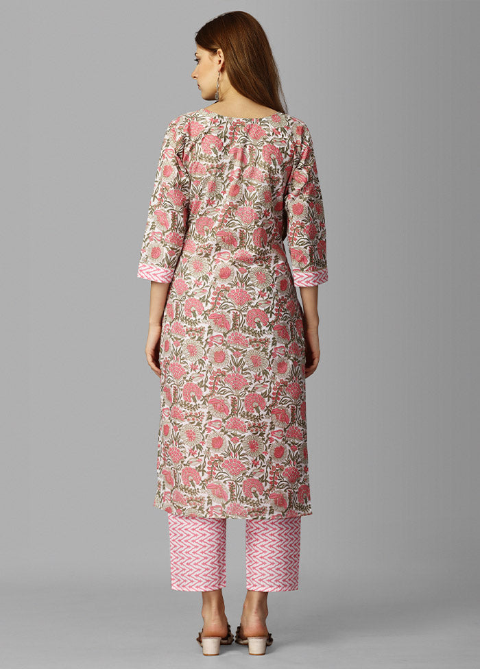 2 Pc Pink Readymade Cotton Kurti Set - Indian Silk House Agencies