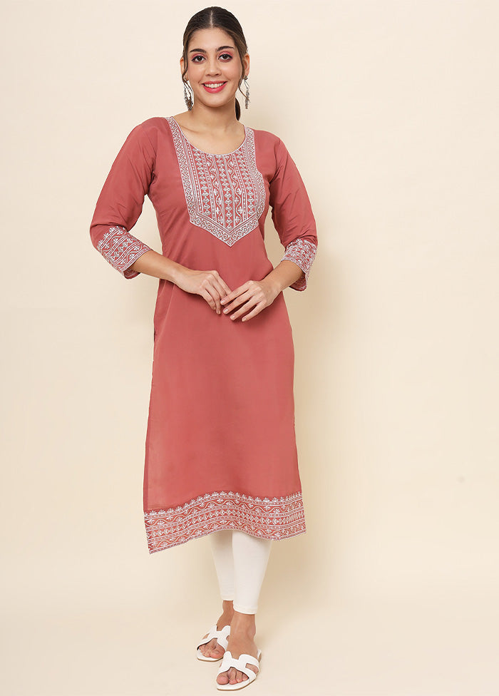 Rust Readymade Cotton Kurti - Indian Silk House Agencies