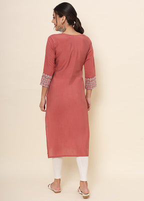 Rust Readymade Cotton Kurti - Indian Silk House Agencies