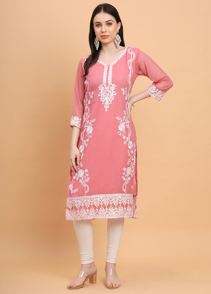 Pink Readymade Georgette Kurti