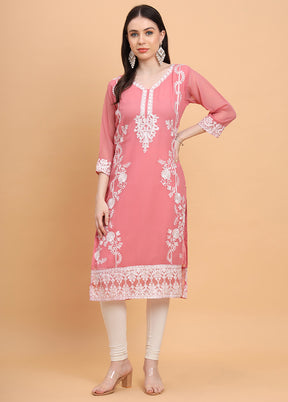 Pink Readymade Georgette Kurti