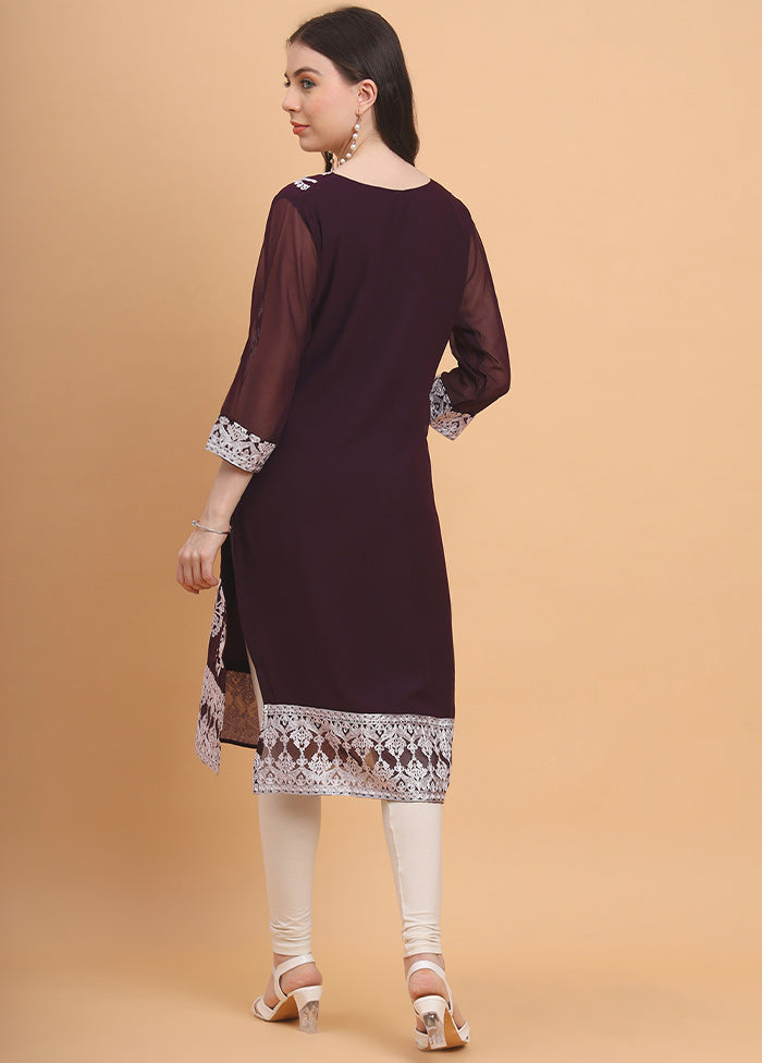 Wine Readymade Georgette Kurti