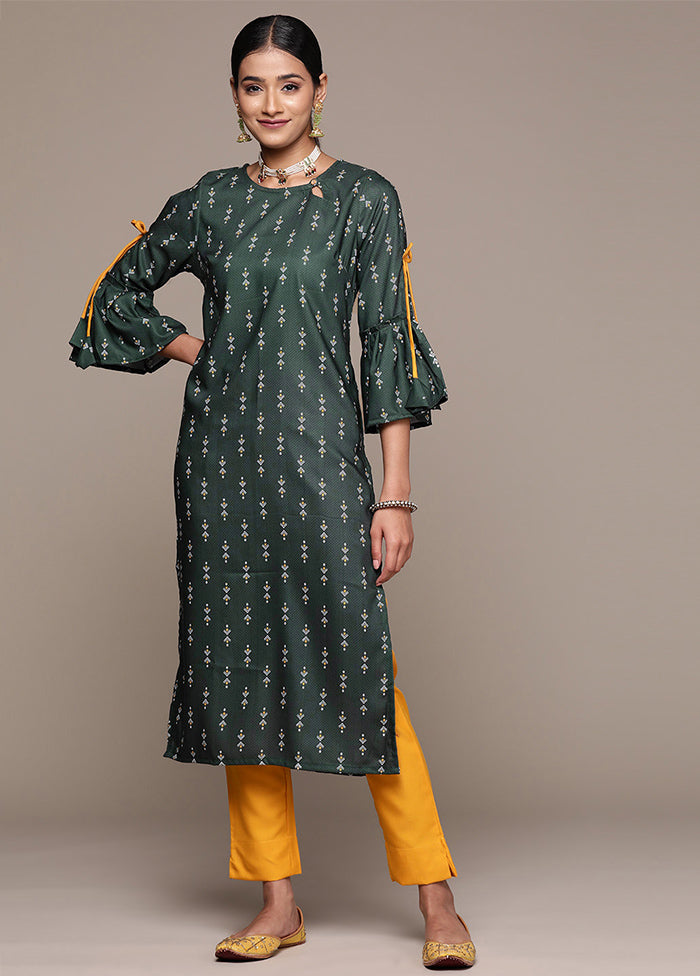 2 Pc Green Readymade Rayon Kurti Set - Indian Silk House Agencies