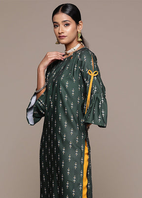 2 Pc Green Readymade Rayon Kurti Set - Indian Silk House Agencies