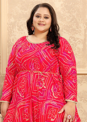 Pink Readymade Rayon Kurti