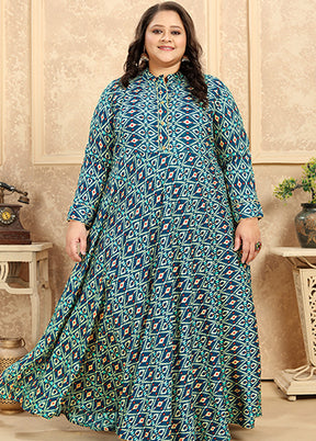 Green Readymade Rayon Kurti