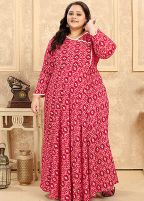 Pink Readymade Rayon Kurti