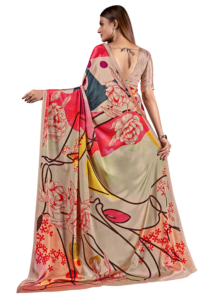 Pink Dupion Silk Saree With Blouse Piece - Indian Silk House Agencies