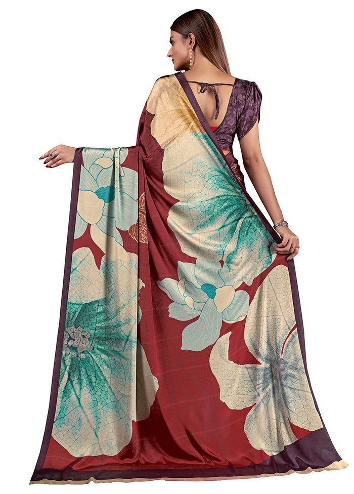 Multicolor Dupion Silk Saree With Blouse Piece - Indian Silk House Agencies