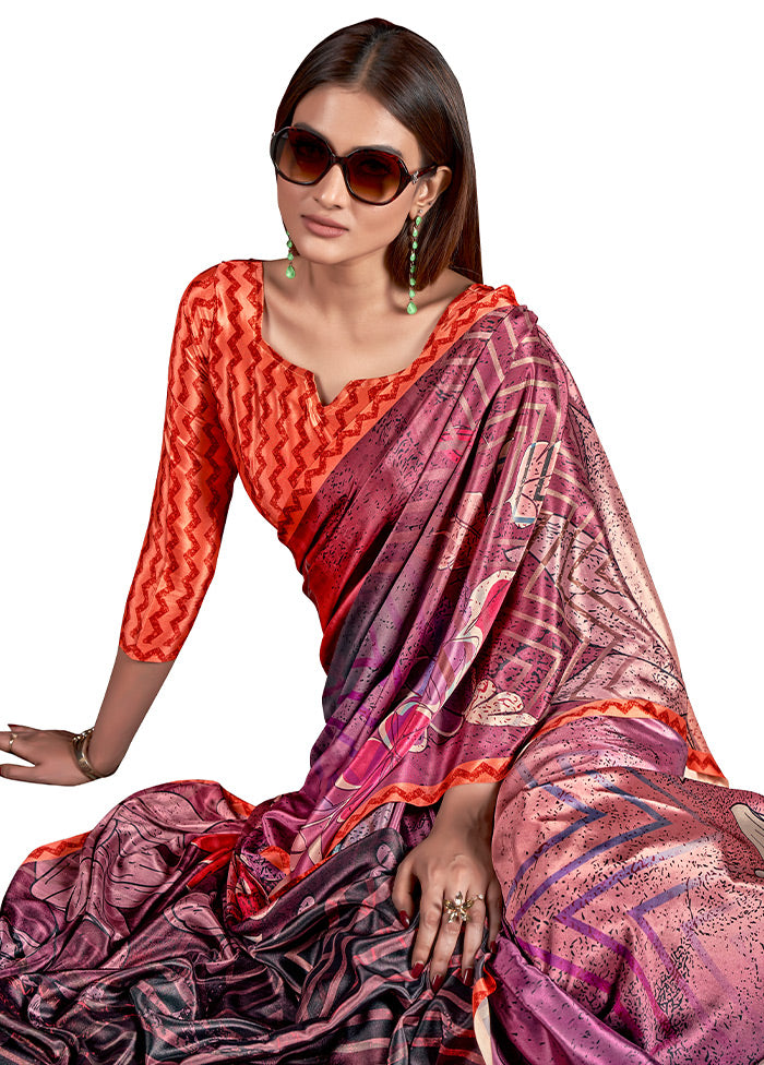 Multicolor Dupion Silk Saree With Blouse Piece - Indian Silk House Agencies