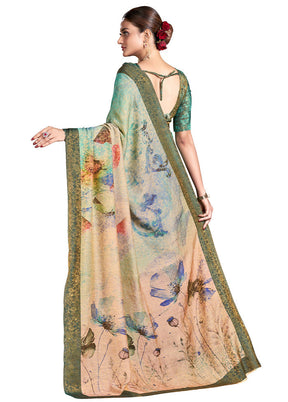 Sea Green Dupion Silk Saree With Blouse Piece - Indian Silk House Agencies