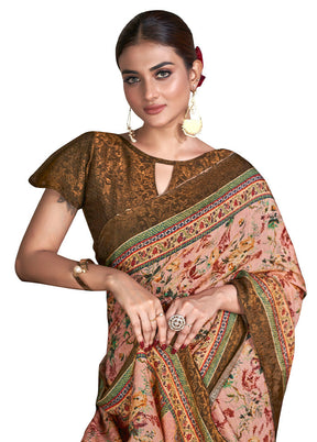 Pink Dupion Silk Saree With Blouse Piece - Indian Silk House Agencies