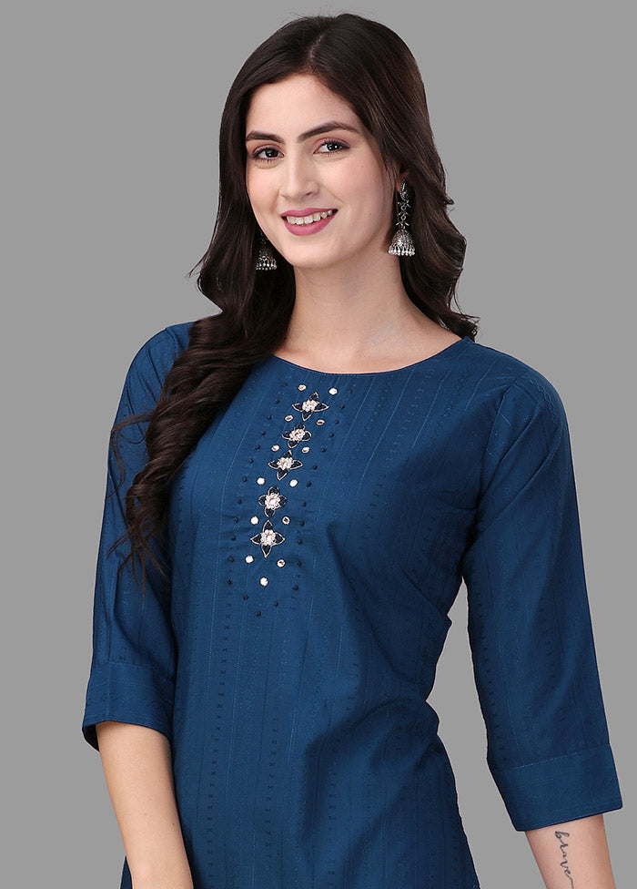 Blue Readymade Rayon Kurti