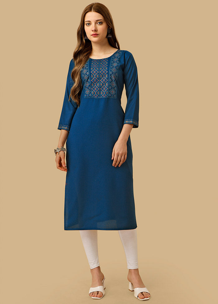 Blue Readymade Rayon Kurti