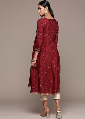 Maroon Readymade Viscose Kurti