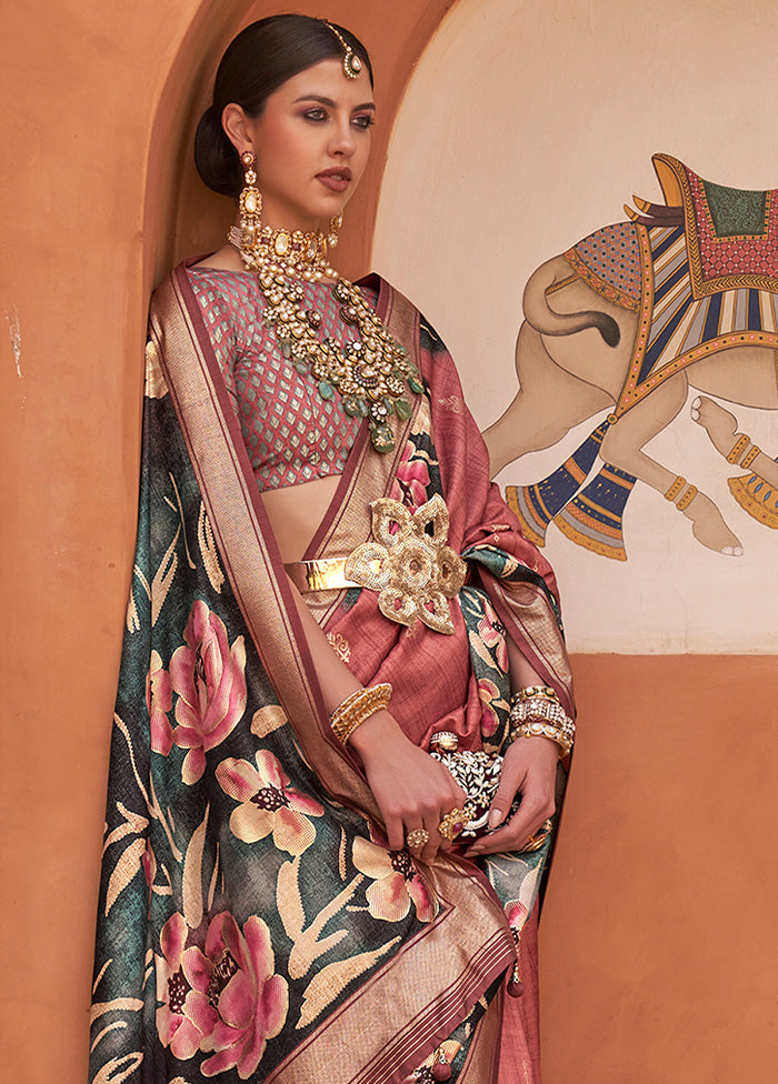 Pink Dupion Silk Saree With Blouse Piece - Indian Silk House Agencies