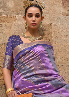 Purple Dupion Silk Saree With Blouse Piece - Indian Silk House Agencies