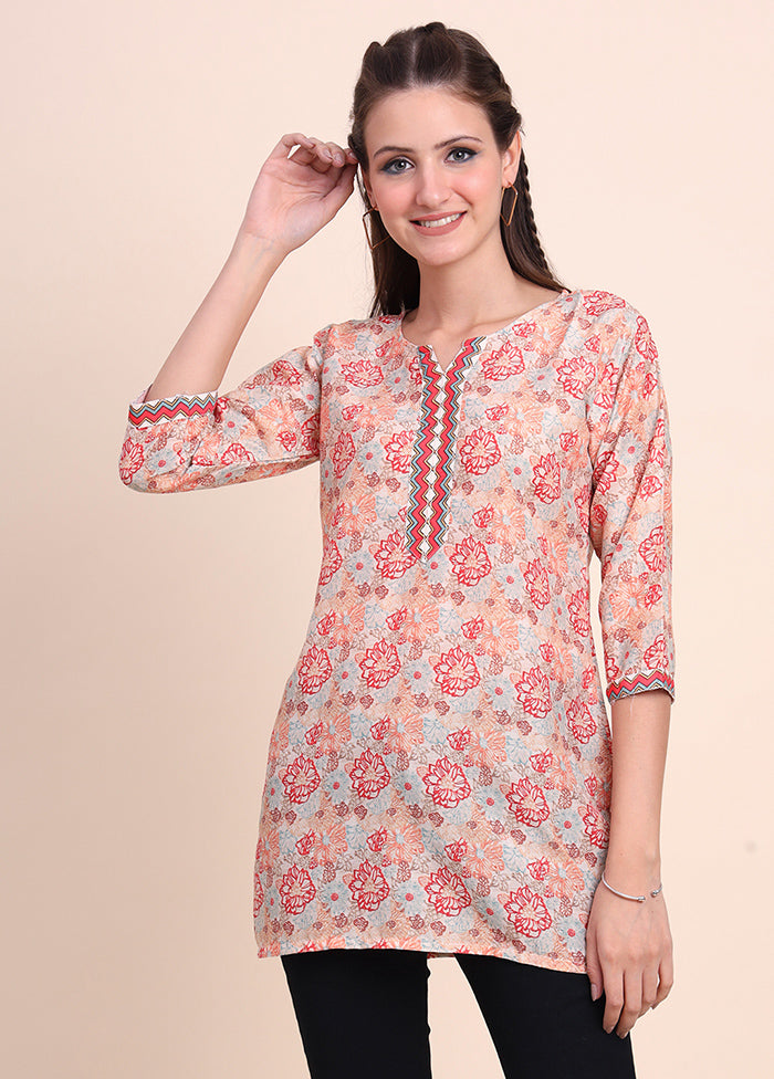 Multicolor Readymade Cotton Short Kurti