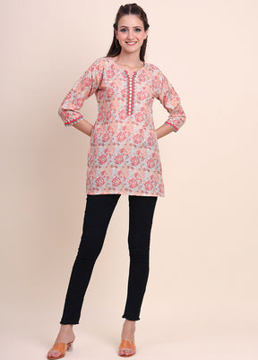 Multicolor Readymade Cotton Short Kurti