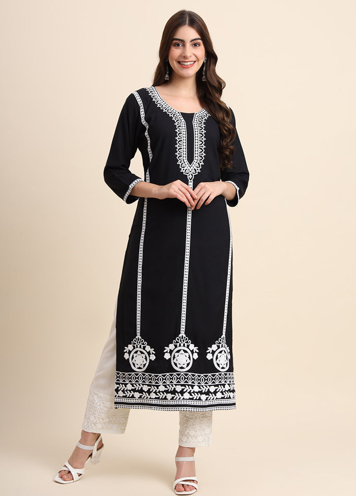 Black Readymade Rayon Kurti - Indian Silk House Agencies