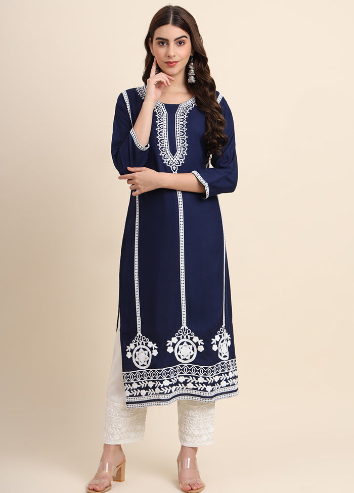 Blue Readymade Rayon Kurti