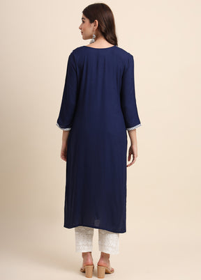 Blue Readymade Rayon Kurti