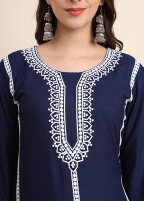 Blue Readymade Rayon Kurti