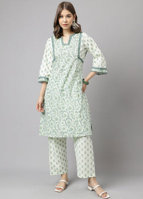 2 Pc Grey Readymade Cotton Kurti Set - Indian Silk House Agencies