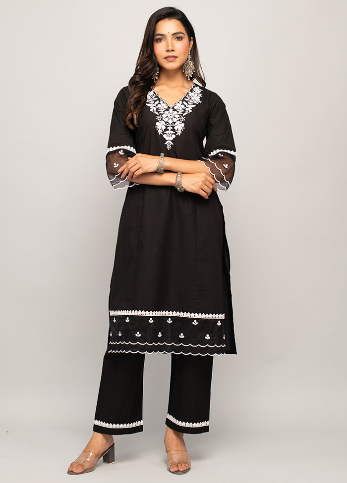 2 Pc Black Readymade Cotton Kurti Set - Indian Silk House Agencies