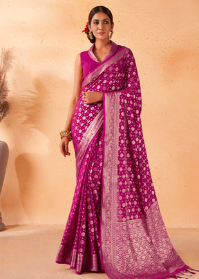 Pink Georgette Saree With Blouse Piece - Indian Silk House Agencies