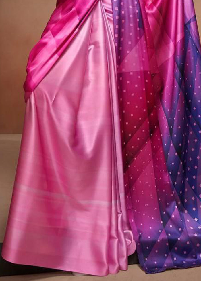 Pink Silk Saree With Blouse Piece - Indian Silk House Agencies