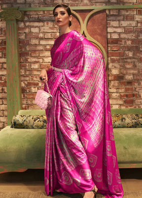 Pink Silk Saree With Blouse Piece - Indian Silk House Agencies