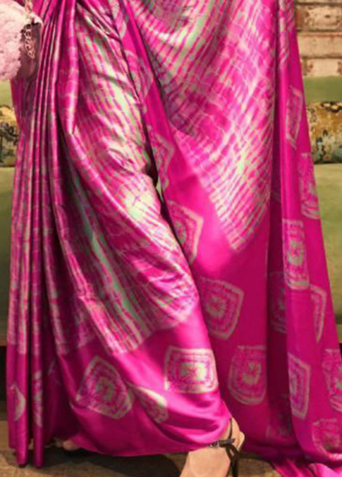 Pink Silk Saree With Blouse Piece - Indian Silk House Agencies