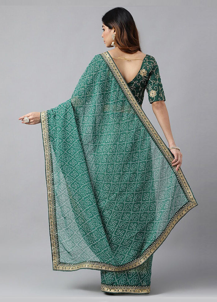 Blue Georgette Saree With Blouse Piece - Indian Silk House Agencies